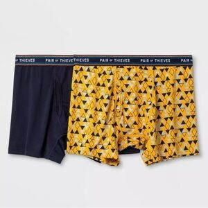 Pair of Thieves Men's Super Fit Boxer Briefs 2pk Navy/Gold Size Large NEW 5"‎